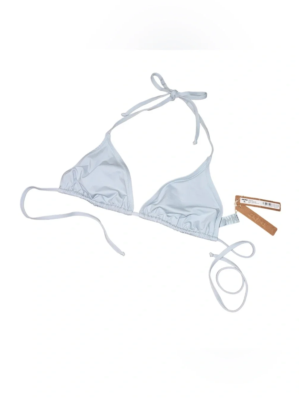 SKIMS Denim Swim Triangle Bikini Top Faded Denim Wash XL NWT